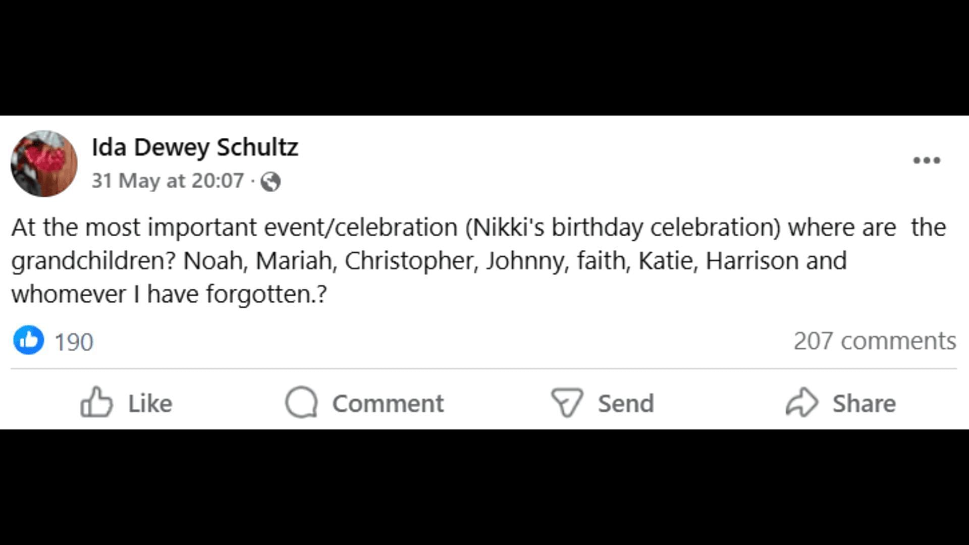A Facebook post about Nikki's birthday bash (Image via Facebook/The Young and the Restless)